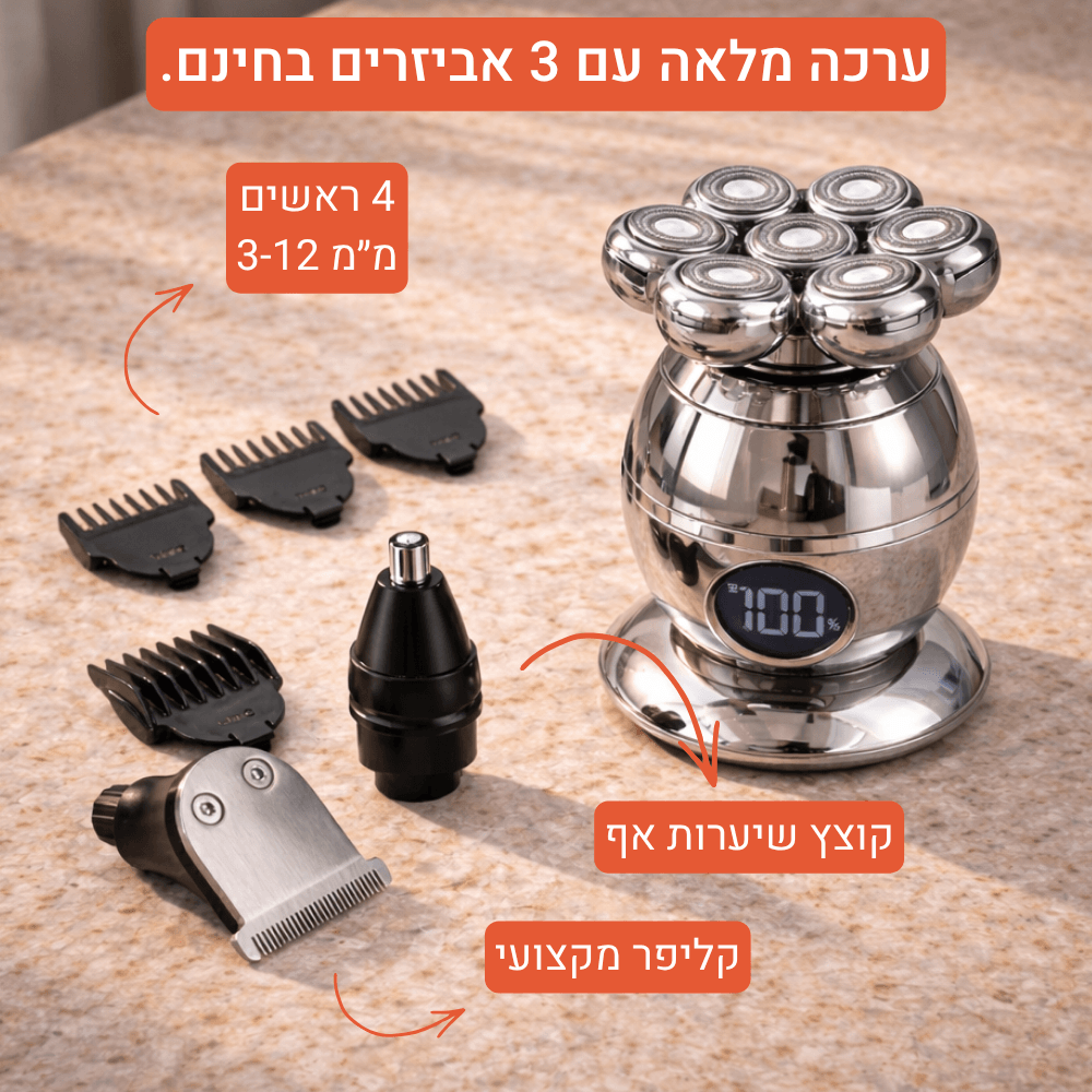 PureShave™ - ערכת גילוח לגבר עם אביזרים (219.90₪)